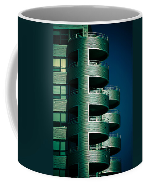 Architecture Coffee Mug featuring the photograph Round and Round Up and Down by Christi Kraft