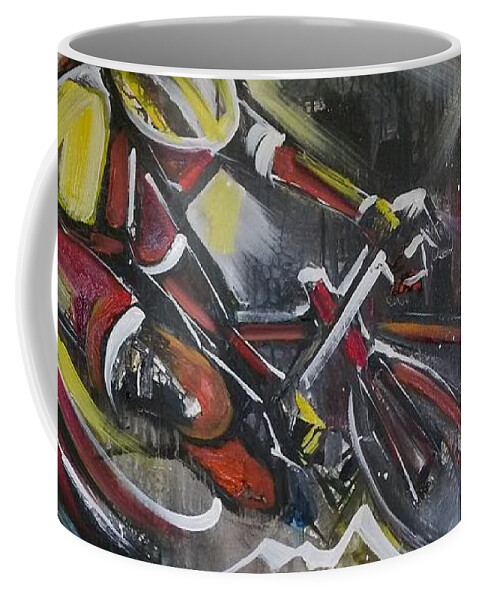  Coffee Mug featuring the painting Round The Curve by John Gholson