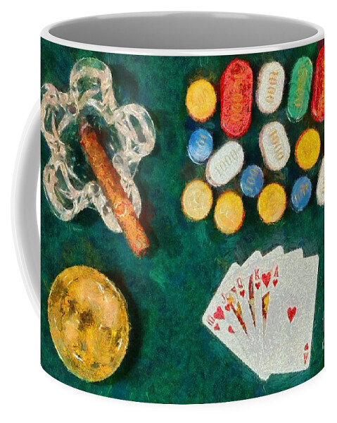 Still Life Coffee Mug featuring the painting Royal Flush by George Atsametakis