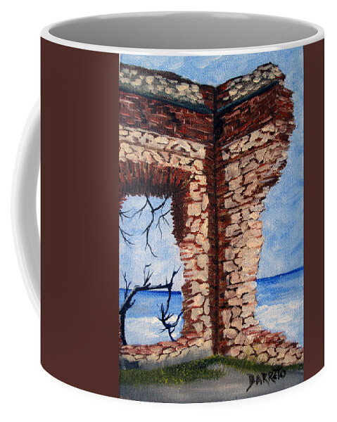 Aguadilla Coffee Mug featuring the painting Ruins of Aguadilla Lighthouse by Gloria E Barreto-Rodriguez