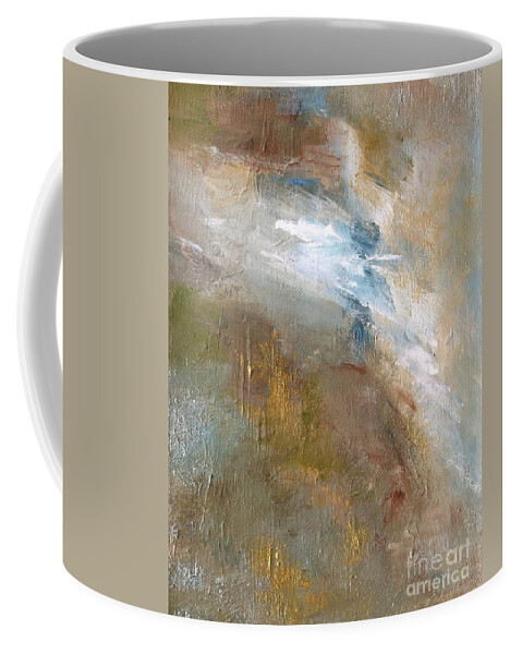 Abstract Art Coffee Mug featuring the painting Rushing Waters by Frances Marino