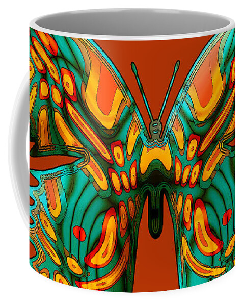 Butterflies Coffee Mug featuring the digital art Russetfly Butterfly by Deborah Runham