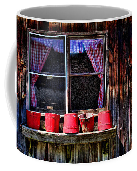 Rustic Coffee Mug featuring the photograph Rustic Window Box by Jayne Carney
