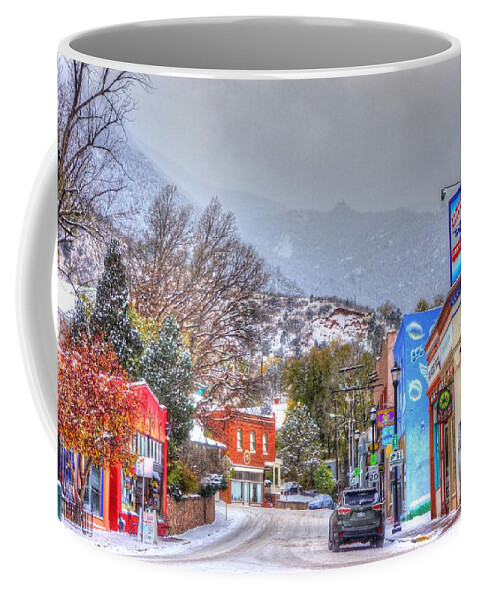 Ruxton Avenue Coffee Mug featuring the photograph Ruxton Avenue in Snow by Lanita Williams