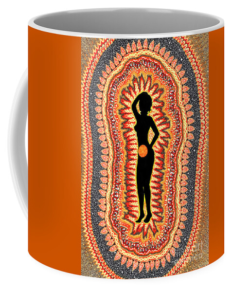 Chakras Coffee Mug featuring the drawing Sacral Chakra Swadhisthana by Baruska A Michalcikova