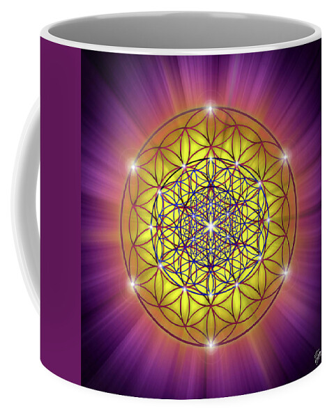 Endre Coffee Mug featuring the digital art Sacred Geometry 54 by Endre Balogh