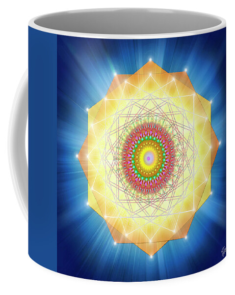 Endre Coffee Mug featuring the digital art Sacred Geometry 66 by Endre Balogh