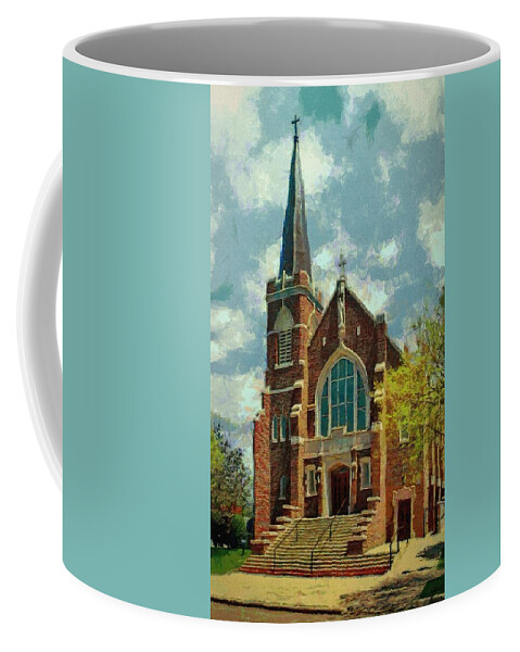 Church Coffee Mug featuring the painting Sacred Heart by Jeffrey Kolker