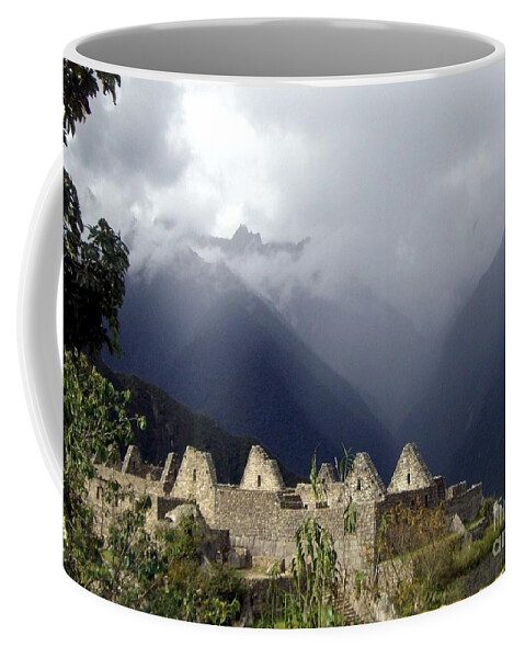 Machu Picchu Coffee Mug featuring the photograph Sacred Mountain Echos by Barbie Corbett-Newmin