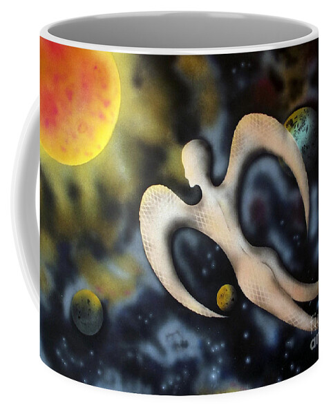 Spray Painting Coffee Mug featuring the painting Sad Wings Of Destiny by Kenneth Clarke