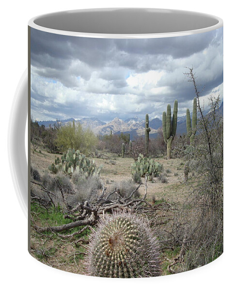 Saguaro Cactus Coffee Mug featuring the photograph Saguaros by Susan Woodward