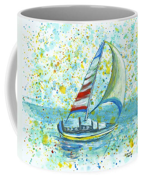 Seascape Coffee Mug featuring the painting Sail On Maui by Darice Machel McGuire