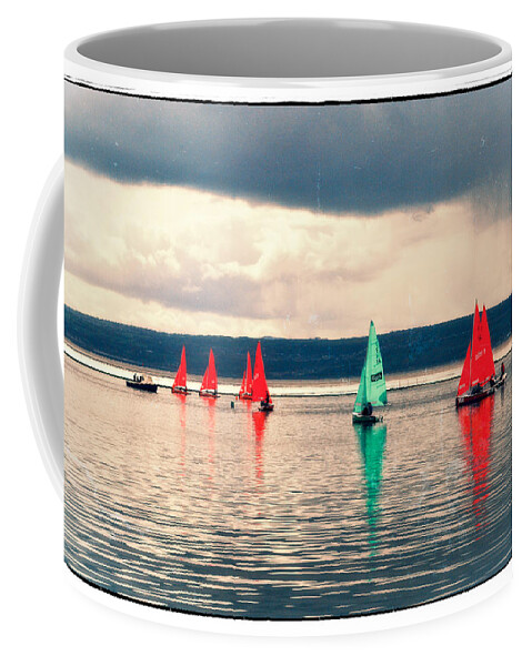 Sailboat Coffee Mug featuring the photograph Sailing on Marine Lake a Reflection by Spikey Mouse Photography
