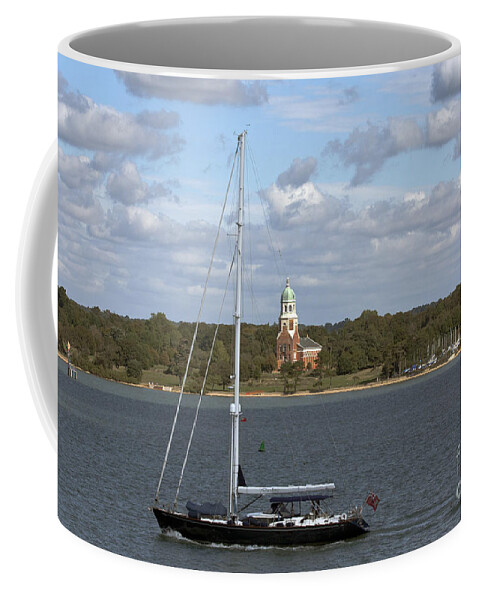 Royal Victoria Country Park Coffee Mug featuring the photograph Sailing Past Netley by Terri Waters