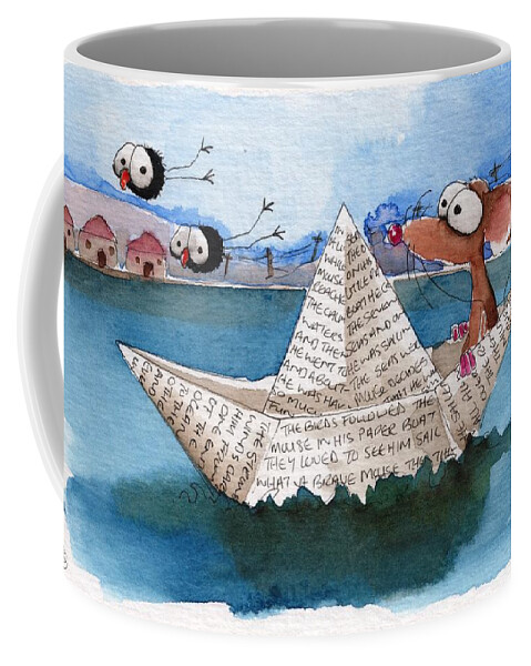 Whimsical Coffee Mug featuring the painting Sailor Mouse by Lucia Stewart