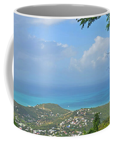 Saint Martin Coffee Mug featuring the photograph Saint Martin Panorama - Looking down on Sint Maarten by Toby McGuire