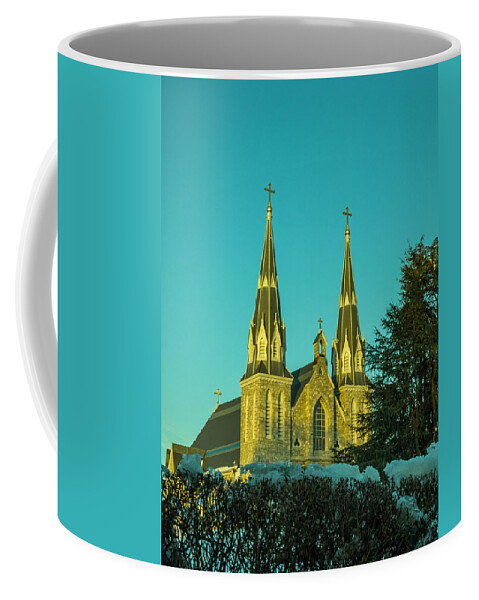 Villanova Coffee Mug featuring the photograph Saint Thomas of Villanova at Twilight Vertical by Photographic Arts And Design Studio