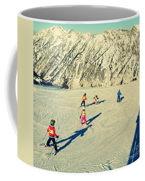 Landscape And Scenic Photography Coffee Mug featuring the photograph Salt Lake City Kids Skiing on the Mountain by Patricia Awapara