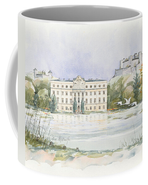 Fortress Coffee Mug featuring the painting Salzburg Sound Of Music by Clive Metcalfe