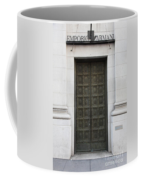 San Francisco Coffee Mug featuring the photograph San Francisco Emporio Armani Store Doors - 5D20538 by Wingsdomain Art and Photography