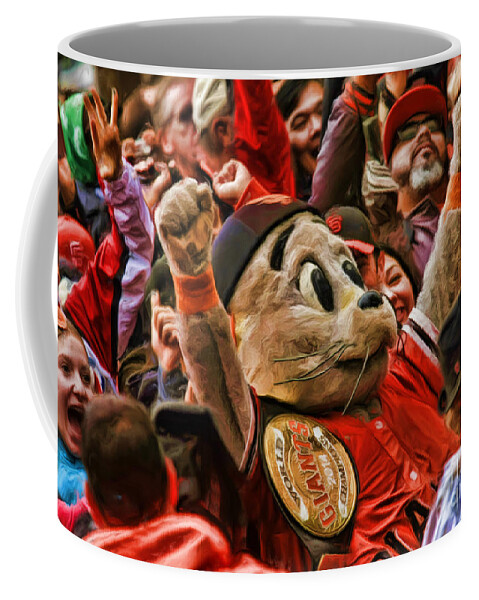 San Francisco Giants Coffee Mug featuring the photograph San Francisco Giants mascot Lou Seal by Blake Richards