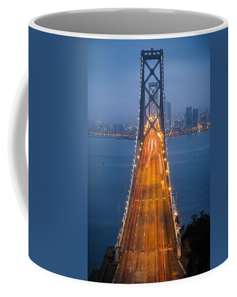 3scape Coffee Mug featuring the photograph San Francisco - Oakland Bay Bridge by Adam Romanowicz
