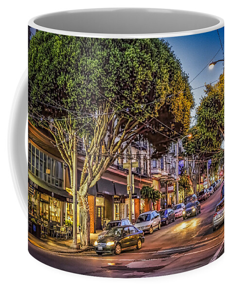 America Coffee Mug featuring the photograph HDR effect - San Francisco street by Sue Leonard