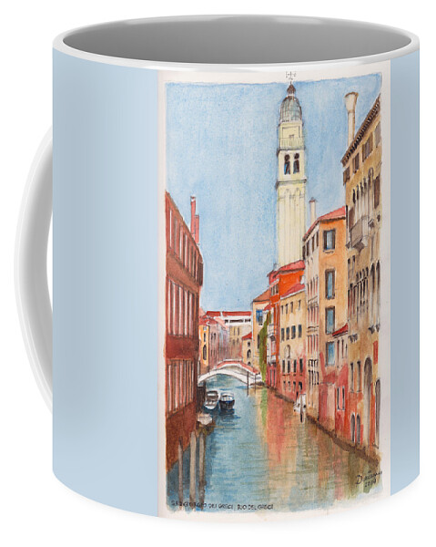 Venice Coffee Mug featuring the painting San Giorgio del Greci Venice by Dai Wynn