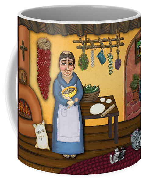 San Pascual Coffee Mug featuring the painting San Pascuals Kitchen 2 by Victoria De Almeida