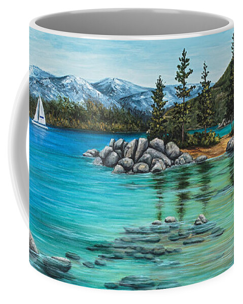 Landscape Coffee Mug featuring the painting Sand Harbor by Darice Machel McGuire