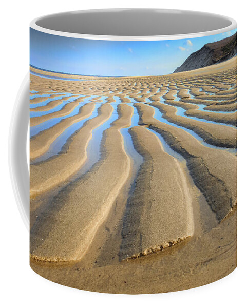 Sand Coffee Mug featuring the photograph Sand Ripples At Low Tide by Darius Aniunas