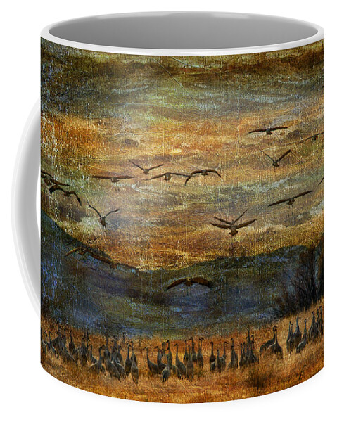 Birds Coffee Mug featuring the photograph Sandhill Cranes by Barbara Manis