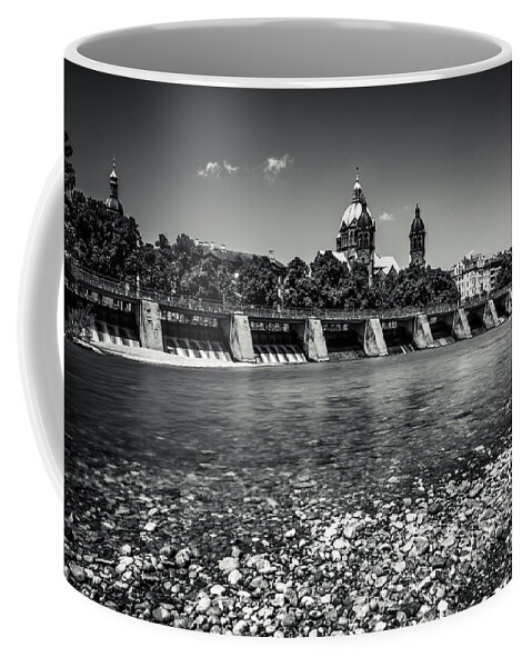 Sankt Lukas Kirche Coffee Mug featuring the photograph Sankt Lukas Church at the Isar by Hannes Cmarits