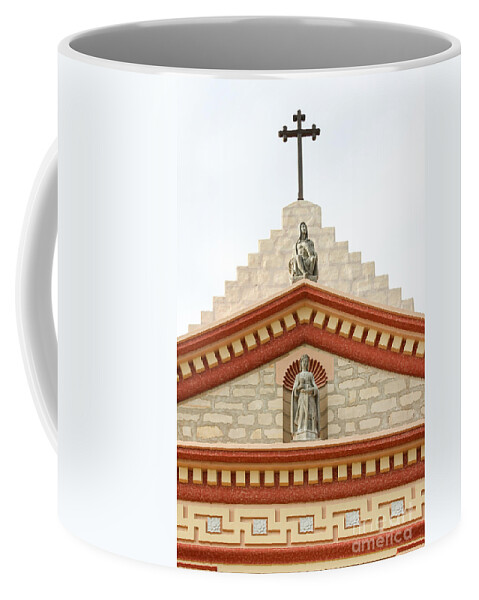 Masonry Coffee Mug featuring the photograph Santa Barbara Mission Cross by Henrik Lehnerer