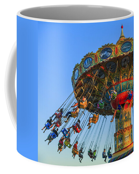 Carnival Coffee Mug featuring the photograph Santa Cruz SeaSwing at Sunset 5 by Scott Campbell