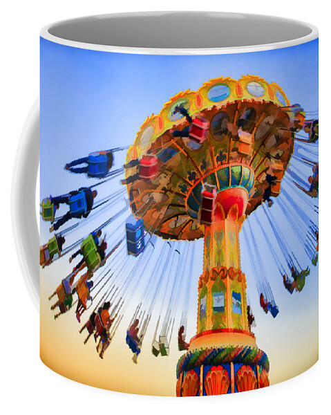 Carnival Coffee Mug featuring the photograph Santa Cruz Seaswing At Sunset 6 Painterly by Scott Campbell