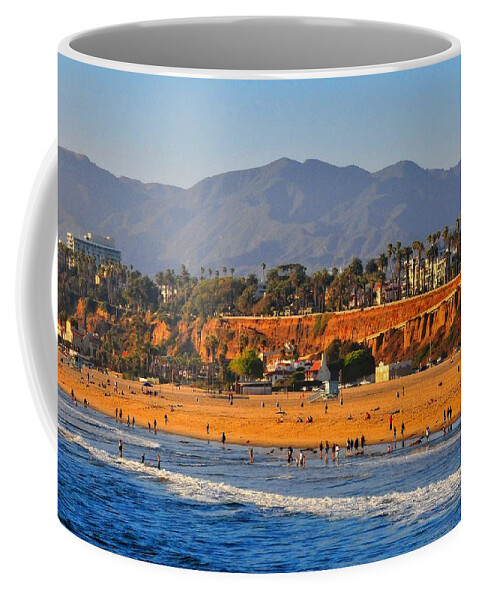 Santa Monica Coffee Mug featuring the photograph Santa Monica Beach by Lynn Bauer
