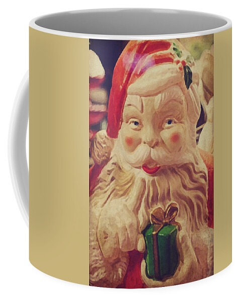 Santa Coffee Mug featuring the photograph Santa Whispers vintage by Toni Hopper