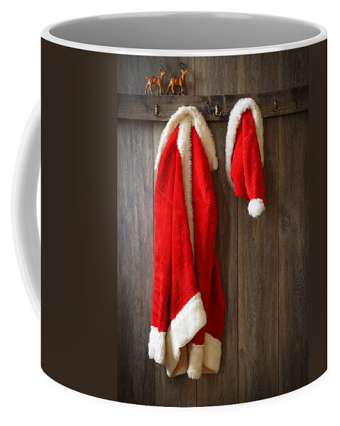 Santa Coffee Mug featuring the photograph Santa's Coat by Amanda Elwell
