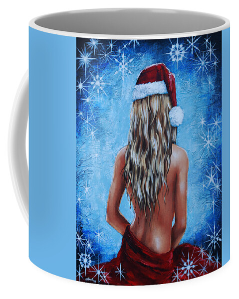 Santa Coffee Mug featuring the painting Santa's Helper by Glenn Pollard