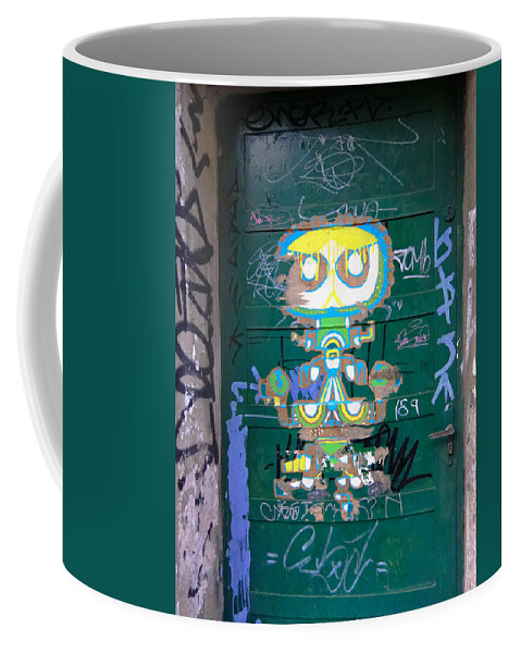 Green Coffee Mug featuring the photograph Sao Paulo Green Door II by Julie Niemela