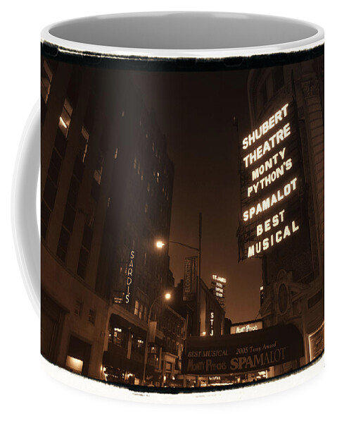 New York Coffee Mug featuring the photograph Sardi's by Donna Blackhall