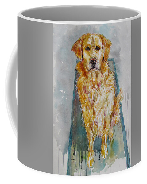 Golden Retriever Coffee Mug featuring the painting Sasha by Jyotika Shroff