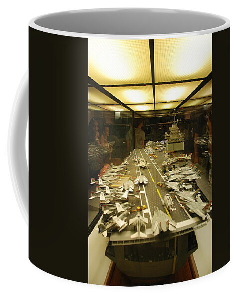 Navy Coffee Mug featuring the photograph Scale Model Aircraft Carrier by Kenny Glover