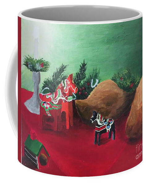 Dutch Coffee Mug featuring the painting Scandinavian Dutch Noel by C E Dill