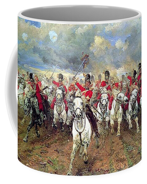 Elizabeth Thompson (lady Butler) - Scotland Forever 1881 Coffee Mug featuring the painting Scotland Forever by MotionAge Designs