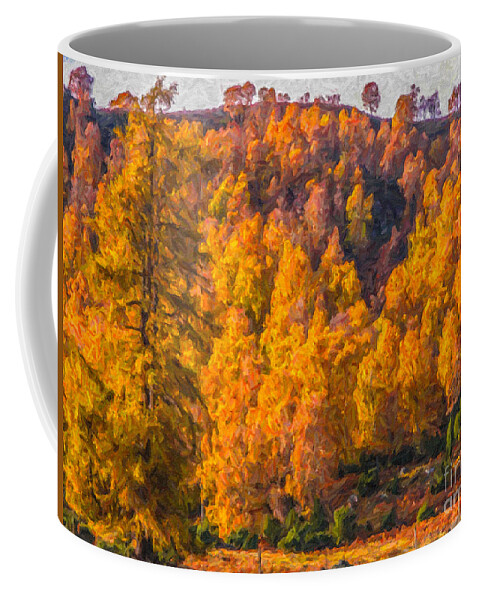 Autumn Coffee Mug featuring the digital art Scottish Autumn by Liz Leyden