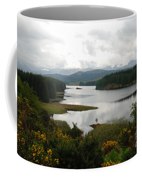 Loch Scotland Scottish Wild Heather Landscape Coffee Mug featuring the photograph Scottish Loch by Richard Gibb