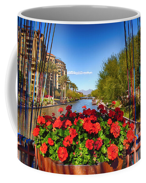 Fred Larson Coffee Mug featuring the photograph Scottsdale Waterfront by Fred Larson