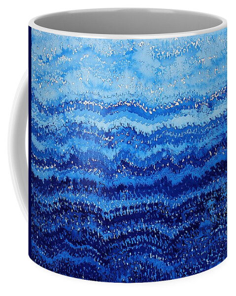 Sea Coffee Mug featuring the painting Sea and Sky original painting by Sol Luckman